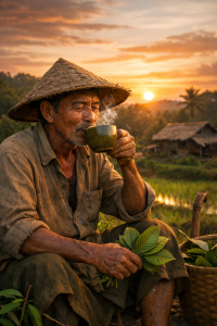 a hard day of work a calm sipped kratom tea 2