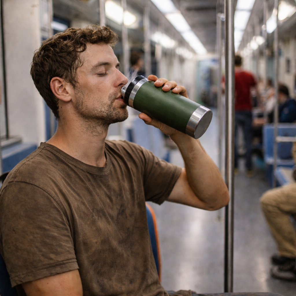 a hard day of work a calm sipped kratom tea