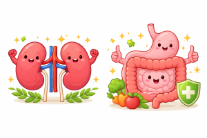healthy organs with cheerful personalities